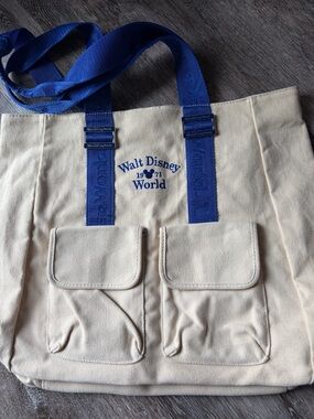 Disney Cream Tote with Blue Straps - Walt Disney World